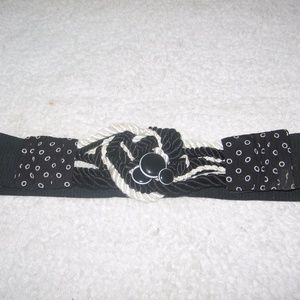 Vintage Black and White Cloth Waist Belt